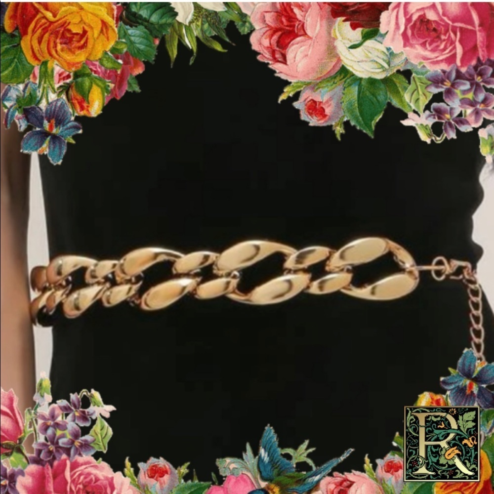 Gold Tone Chain Intermittent Belt​